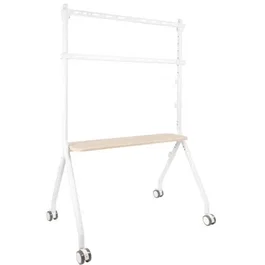 Tooq iLOVE FS20207M-W Soporte de Suelo con Ruedas para TV 49-80 pulgadas, Blanco y Haya